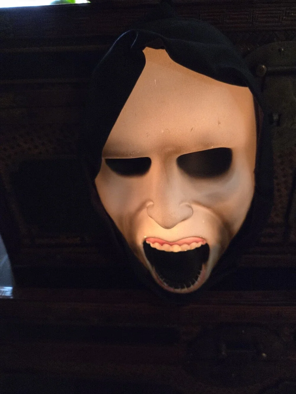 Vintage HALLOWEEN Gemmy Light Up Mask Hanging Decor 2008 WINDOW LEECHERS Works